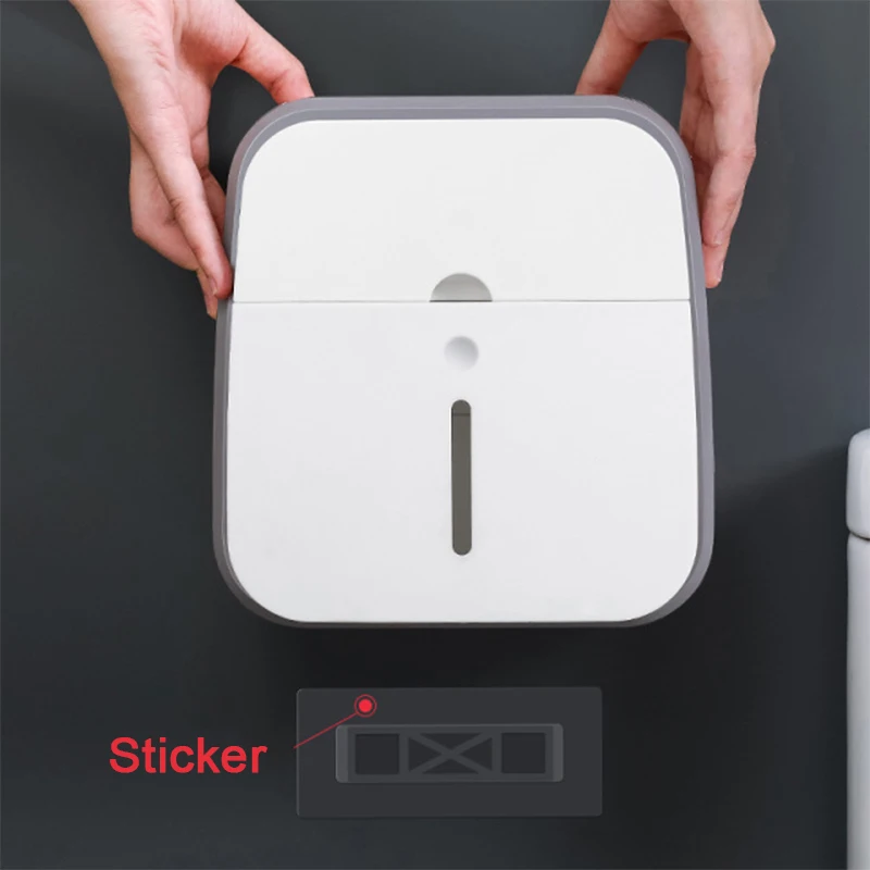

Waterproof Toilet Tissue Box Wall Mount Double Layer Roll Paper Holder Storage Box Drawer Toilet Paper Tray Bathroom Accessories