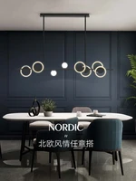 led restaurant chandelier black decorative lighting nordic living room dining table round gold modern dimmable lighting fixture