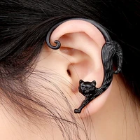 gothic punk rock cat bite ear wrap cuff earrings for women fashion voluptuous kitten cuff earrings 1pc