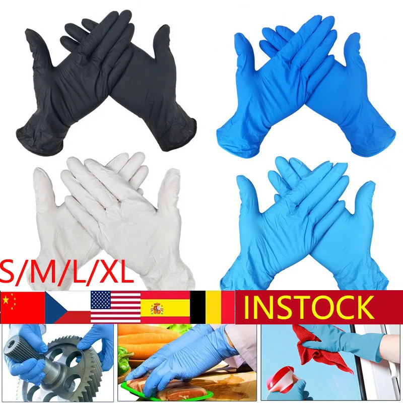 100 шт Одноразовые Перчатки Латексные для мытья