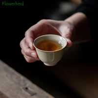 japanese style plant ash ceramic tea cup teaware kung fu tea set cup porcelain teacup creative handmade master cup home