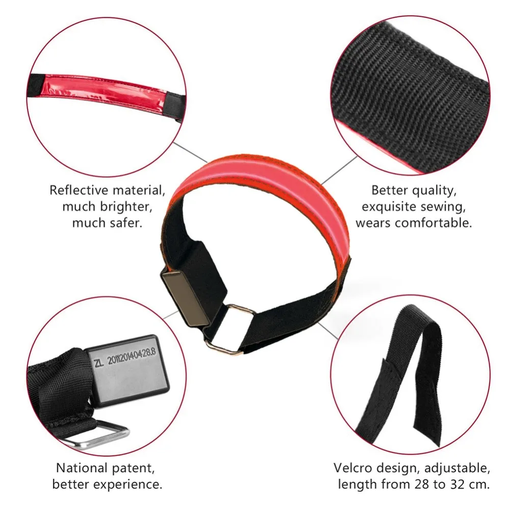 

Adjustable LED armband, wristband, reflective flashing, ankle light-emitting bracelet, safety light, for slow jogging at night