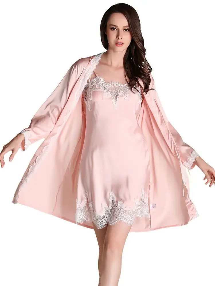 

Kenmont 2pcs Set Women's Nightwear Sexy Lingerie Dress Lace Bathrobe Sleepdress Babydoll Sling Pajamas Robe