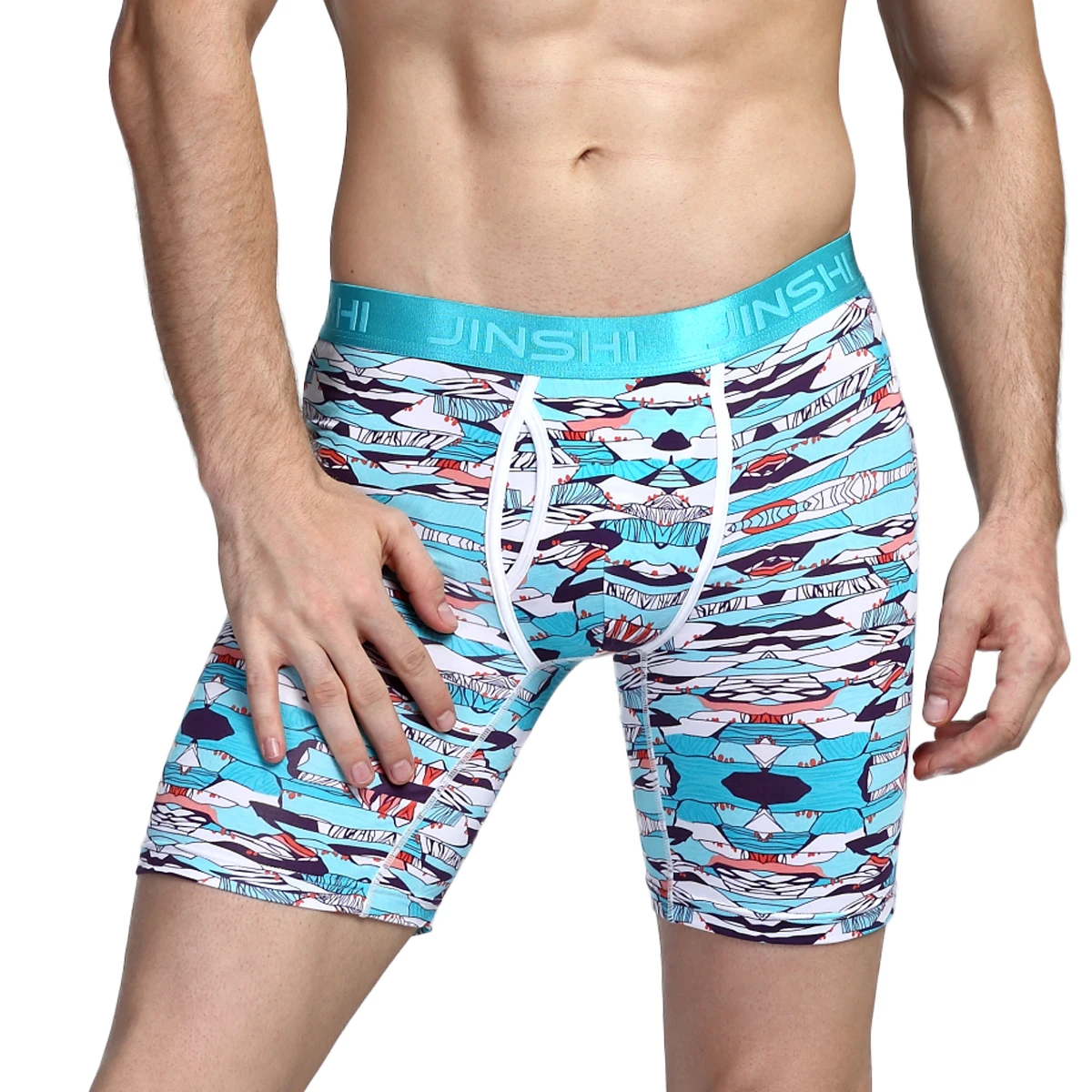 Mens Boxer Shorts Print Fashion Mens Boxer Briefs Long With Pouch Bamboo Breathable High Quality Mens Boxers Underwear Brand
