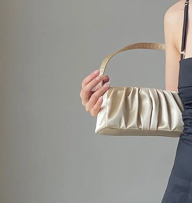 

Fashion women cute bag silk lady girl shoulder bag baguette clutch sweet female bag underarm chunfgy67