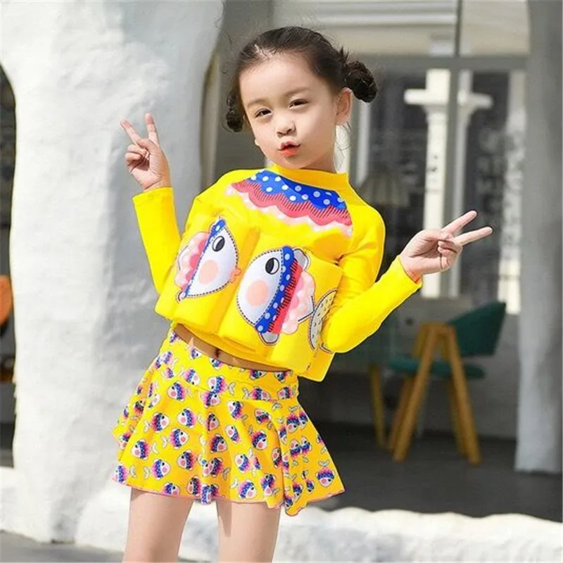 

Детский цельный купальник для девочек и мальчиков, съемный купальник для младенцев, плавающий детский купальник, шапочка