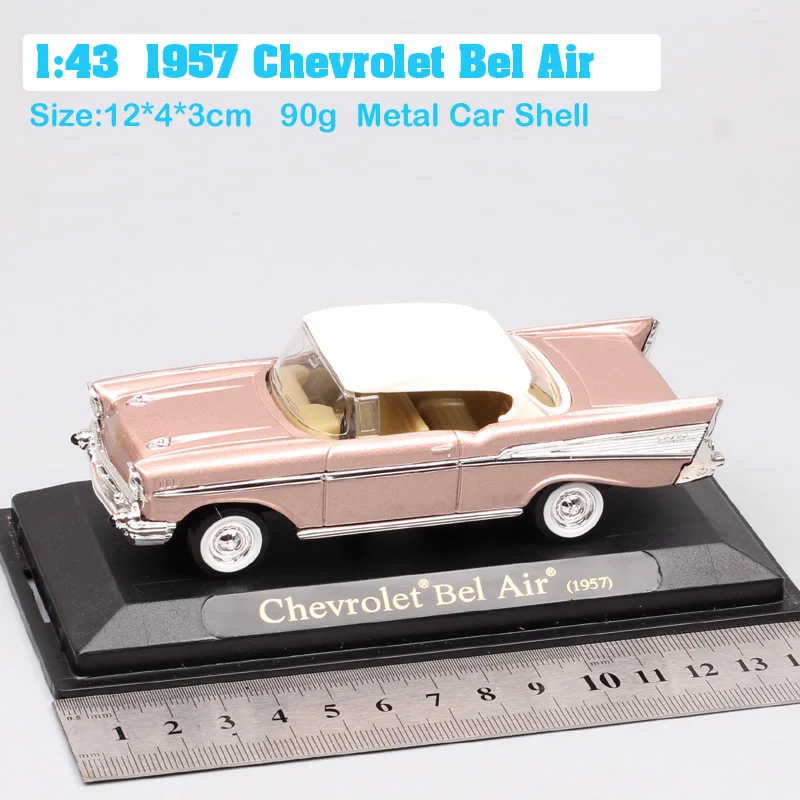 1/43 маленькие бренды Yat Ming 1957 Chevrolet Bel, воздушная литьевая модель, копия автомобиля, мини-дисплей, подарок для взрослых - Цвет: 1957 Chevrolet Bel A