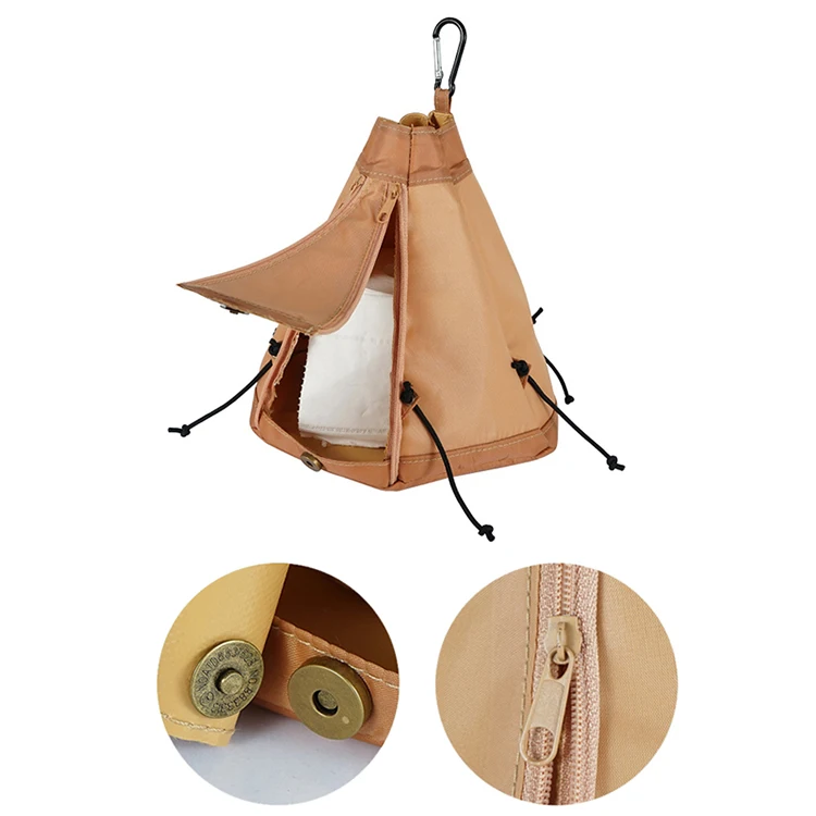 

Tissue Hanging Holder Tent shape Toilet Paper Storage Case for Outdoor Camping Home Bathroom Kitchen Accessories 22x20cm
