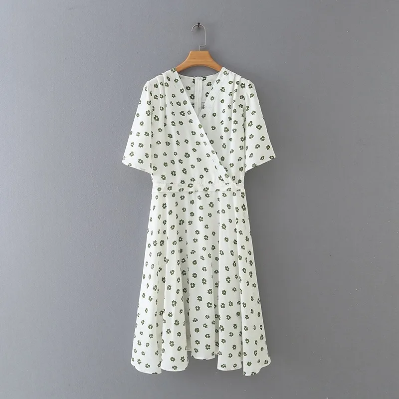 

Plus Size XL-5XL V-neck Floral Printed Summer Dress Casual Short Sleeve Beach Long Dresses