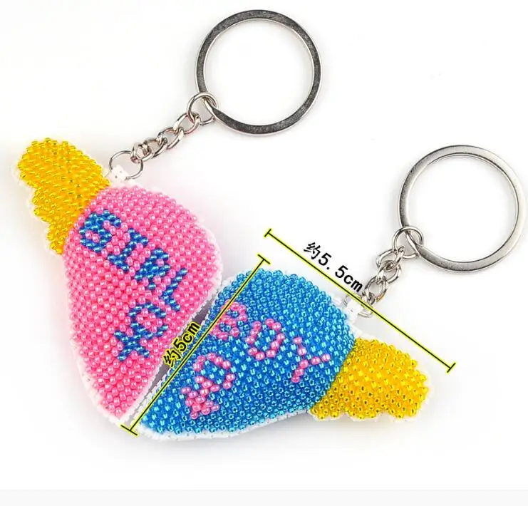 Boys and girls cross stitch kit unifinished printed stamped 14ct plastic canvas DIY handmade craft needlework Keychain | Дом и сад