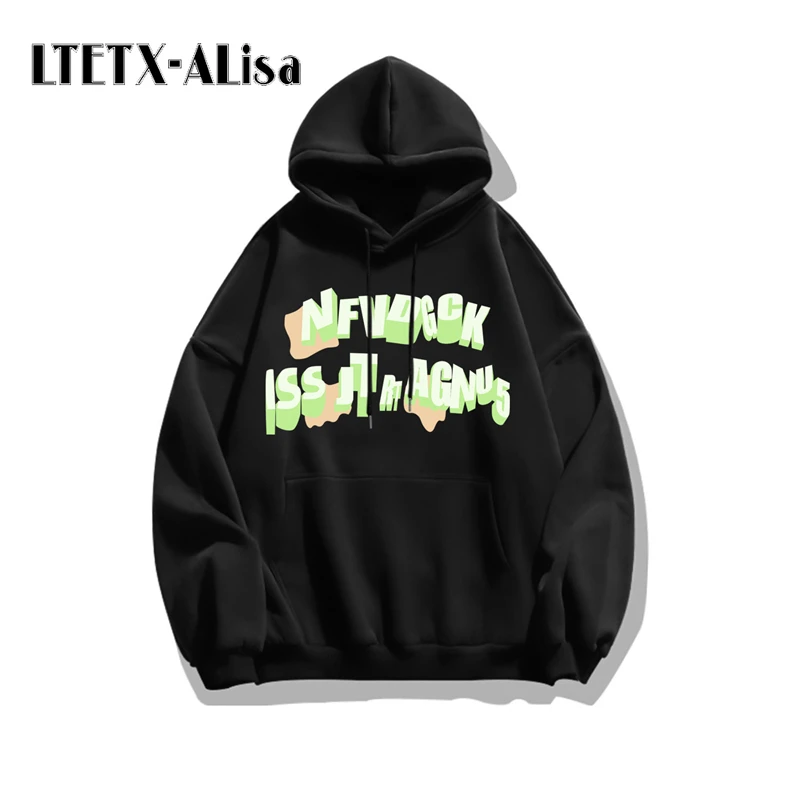 LTETX-ALisa new women's hoodie printed letters kawaii clothes thickened korean fashion harajuku cute couple blouses pullover