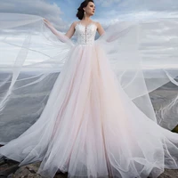 blush pink color wedding dress princess sweetheart floor length organza tulle sweep train robe de mariee custom made elegant