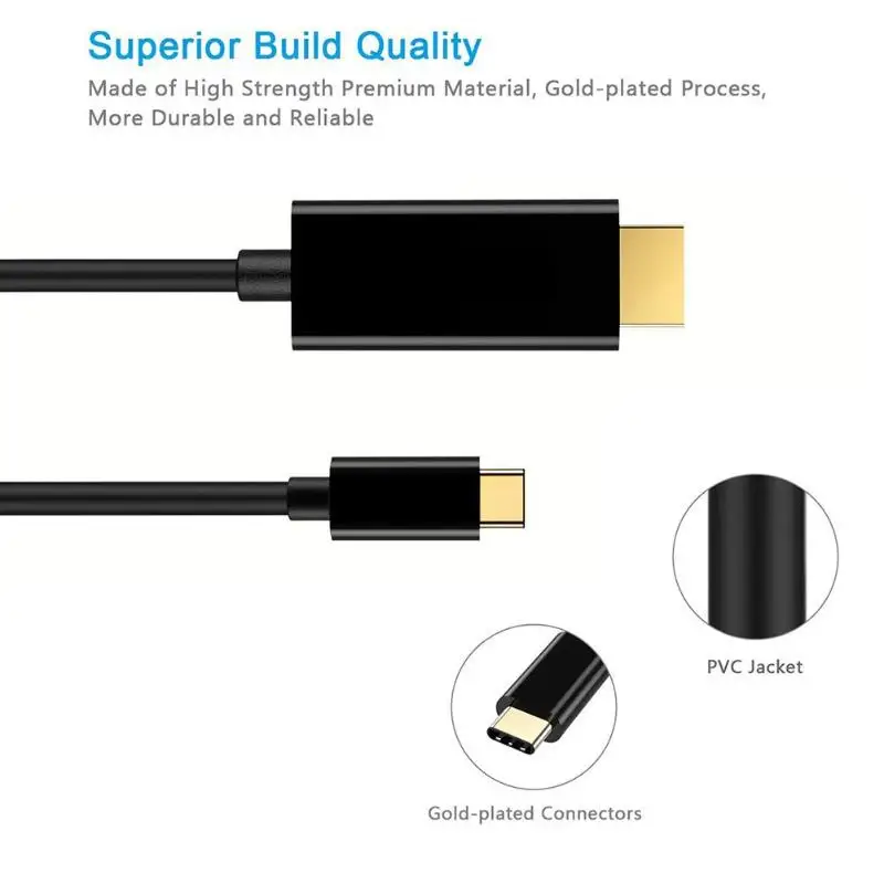 USB 3 1 type-C к HDMI кабель 1080P видео адаптер Шнур для дисплея проектора HDTV ультра-тонкий