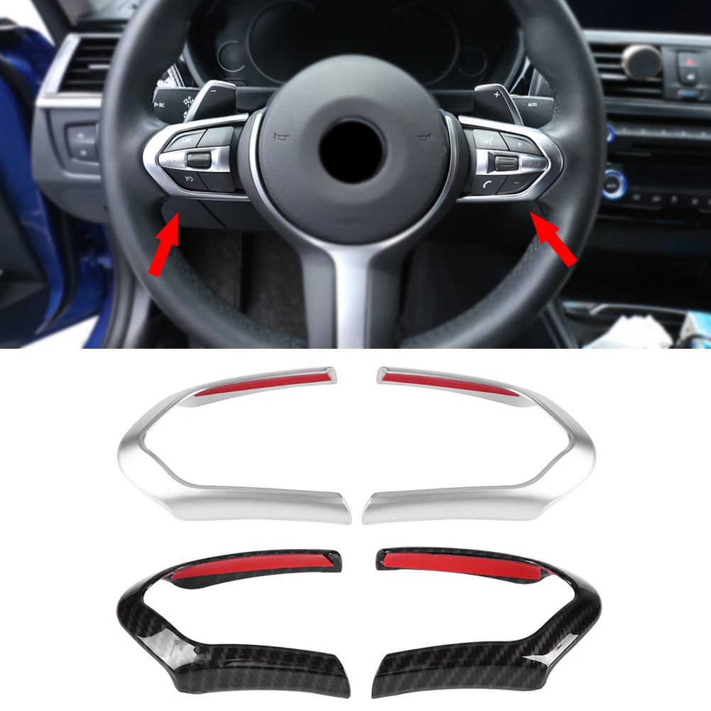 

2pcs Steering Wheel Cover Trim Frame Dustproof Steering Wheel Trim Accessories For BMW M‑Sport F20 F22 F30 F32 F10 F06 F15 F16​​