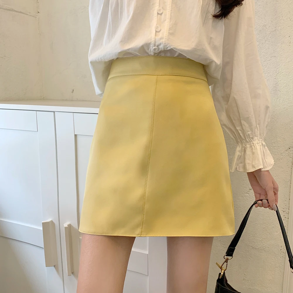 

Spring summerFashion the new han edition Thin short skirt of tall waist a word skirt show thin joker bag hip skirt