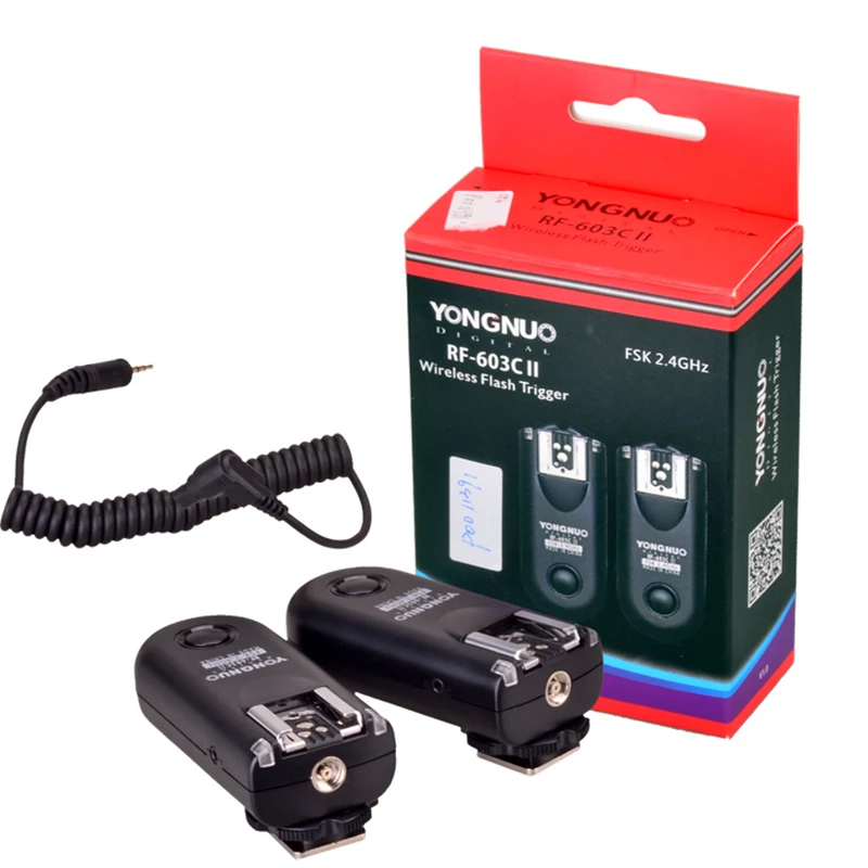 Беспроводной триггер для вспышки YONGNUO RF603II 2 трансивера Nikon D700 D300 D3100 D600 D610 Canon 5D Mark II