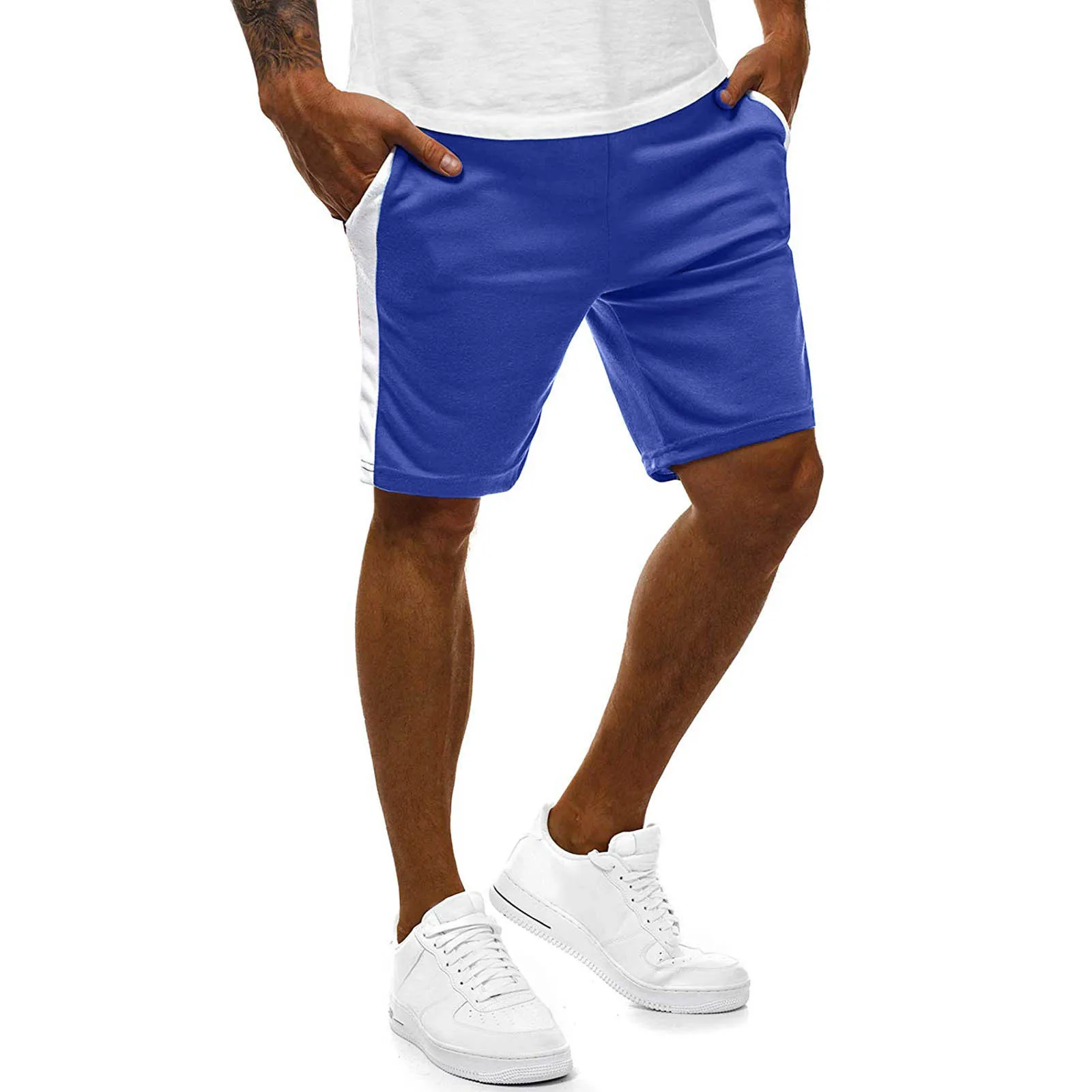 Шорты мужские для спортзала повседневные спортивные штаны с карманами фитнеса и