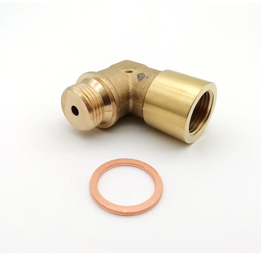 

1pc 90 Angled O2 Oxygen Sensor Extender Spacer For Decat Hydrogen Brass M18x1.5