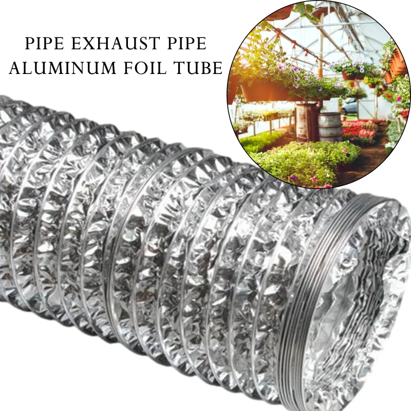 

1Pcs Silver 4 Inch 200cmNon-Insulated Aluminum Foil Ducting Dryer Vent Hose For Ventilation