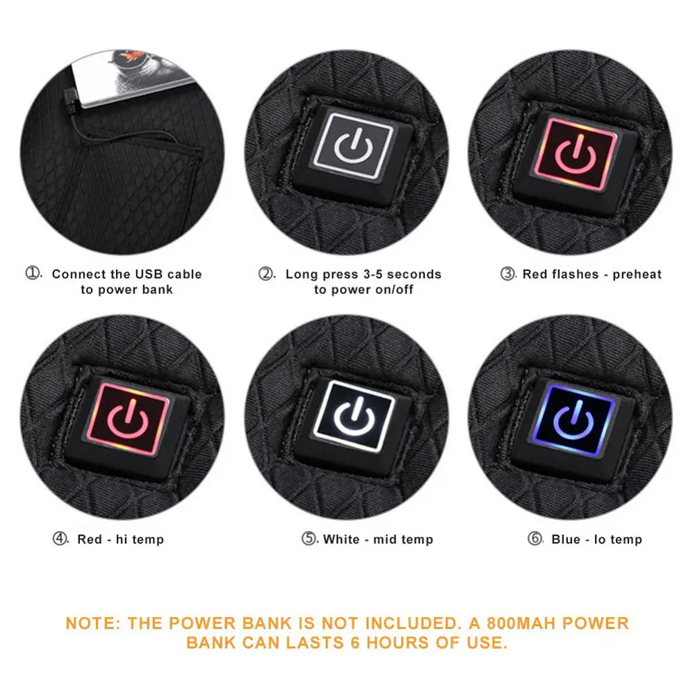

New 5 in 1 USB Clothes Heater Pad With 3 Gear Adjustable Temperature Winter Outdoor Heating Pads for DIY Vest Jacket