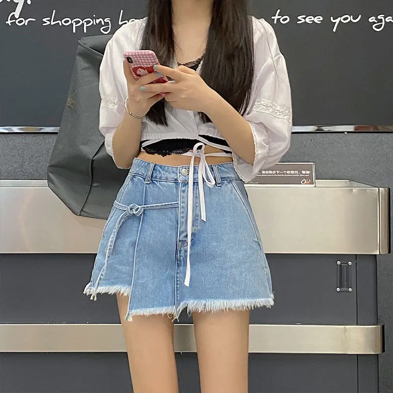 

korean style blouse women vintage v neck blouses loose summer lace up short tops 2020(X1490)