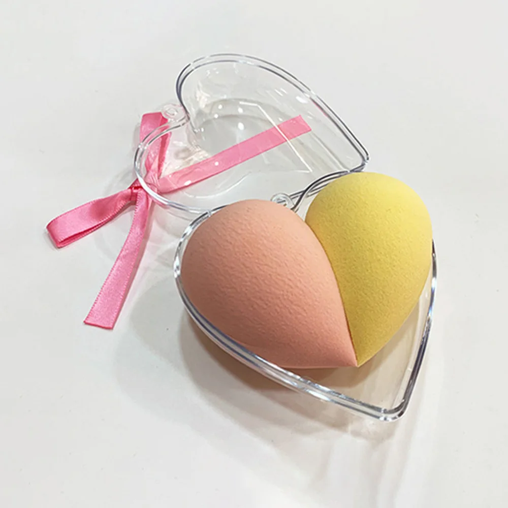2 шт. сердце образный спонж для макияжа яйцо Мокрый Сухой Красота тональный крем