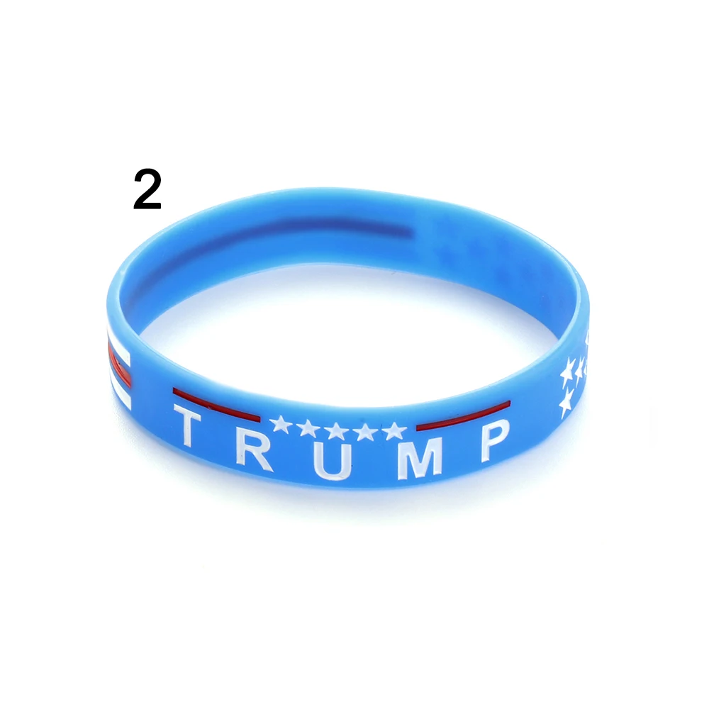 Other-2 1 шт. Trump President силиконовые браслеты модный синий красный разноцветный браслет повседневные унисекс растягивающиеся модные аксессуары - Окраска металла: Other-2