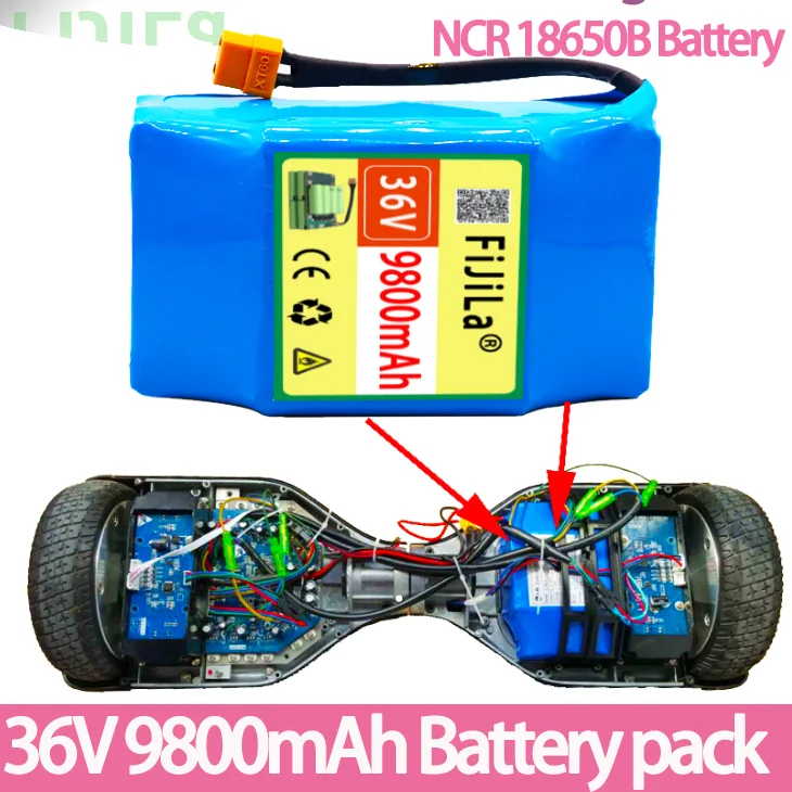 

10s2P 36V Lithium Ion Rechargeable Battery 4400mAh/ 6800mAh/ 8800mAh/ 9800mAh/ 12800mAh Single Cycle Voltage Hoverboard Battery