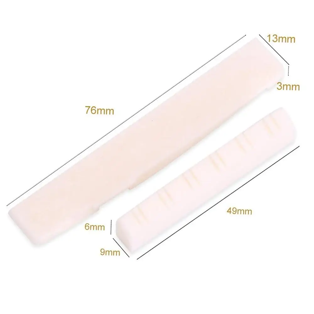 

12 Strings Acoustic Guitar Bone Bridge Saddle Nut for Folk guitar 49mm / 76mm Guitarra Replacement Parts