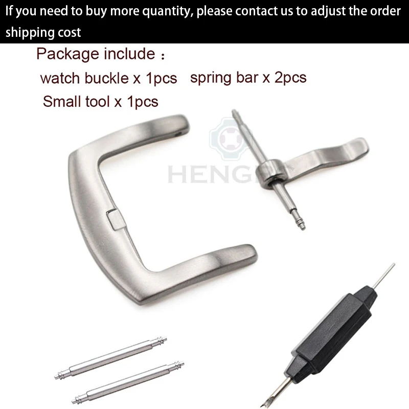 Metal Watch Band Buckle 16 18 20 22 24mm Men Watchband Strap Silver Black Gold Stainless Steel Clasp Accessories