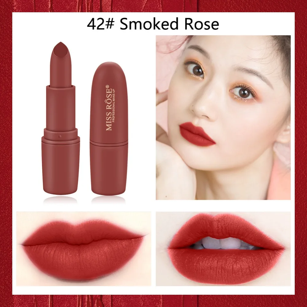 Miss Rose, матовая помада, сексуальная, красная, темная, вампирская, губная помада, водостойкая, стойкая, 7 видов цветов, 3,8, коричневая помада MS058