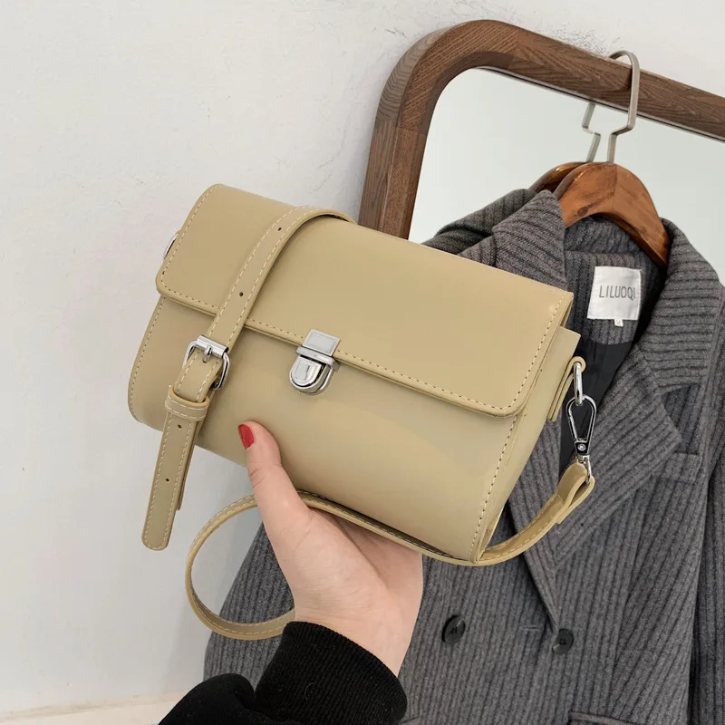 

Ins Bag Women's Bag 2021 New Fashion Simple Temperament Small Square Bag Women's Shoulder Bag Pu Foreign Style Messenger Bag