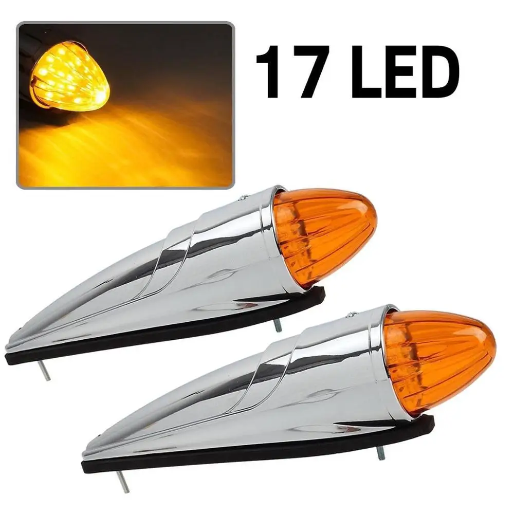 2 pcs 17 Led Автомобильная крыша стробовые сигнальные лампы 12V трейлер желтый габаритный фонарь боковые габаритные огни пуля Stylearker для грузовик kenworth - Испускаемый цвет: 2 pcs