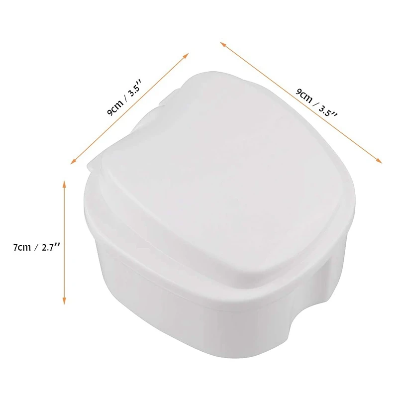 Белый чехол для протезов чашка с ситечком коробка ложная хранения зубов корзиной