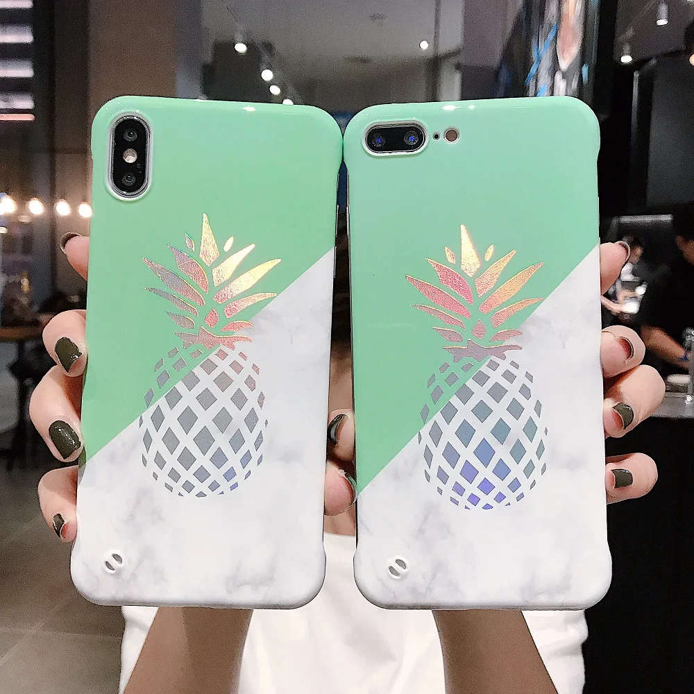 Чехол для телефона с ананасовым лазером i11 iPhone 11 Pro MAX XS X XR Ультратонкий Жесткий