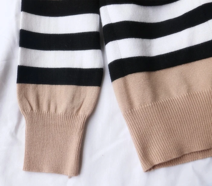 Вязаный кардиган Женская куртка на весну и осень модный полосатый вязаный свитер