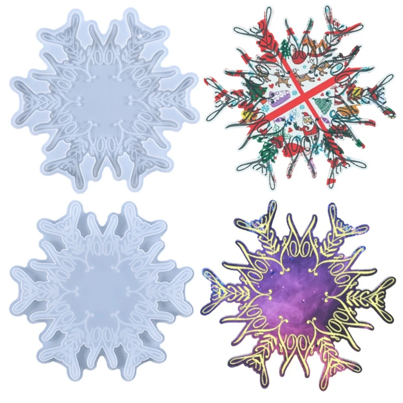 

DIY Snowflake Tea Coaster Crystal Epoxy Resin Mold Cup Mat Pad Silicone Mould 45BC