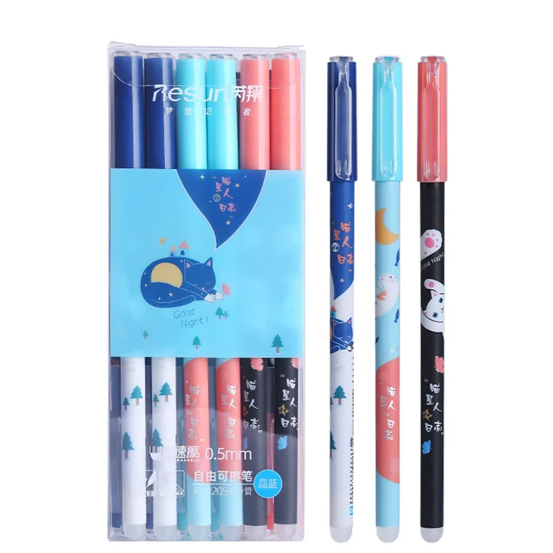 

36 pcs/lot Cartoon Erasable Gel Pen Cute 0.5 mm Signature Pens School Office writing Supplies Promotional Gift