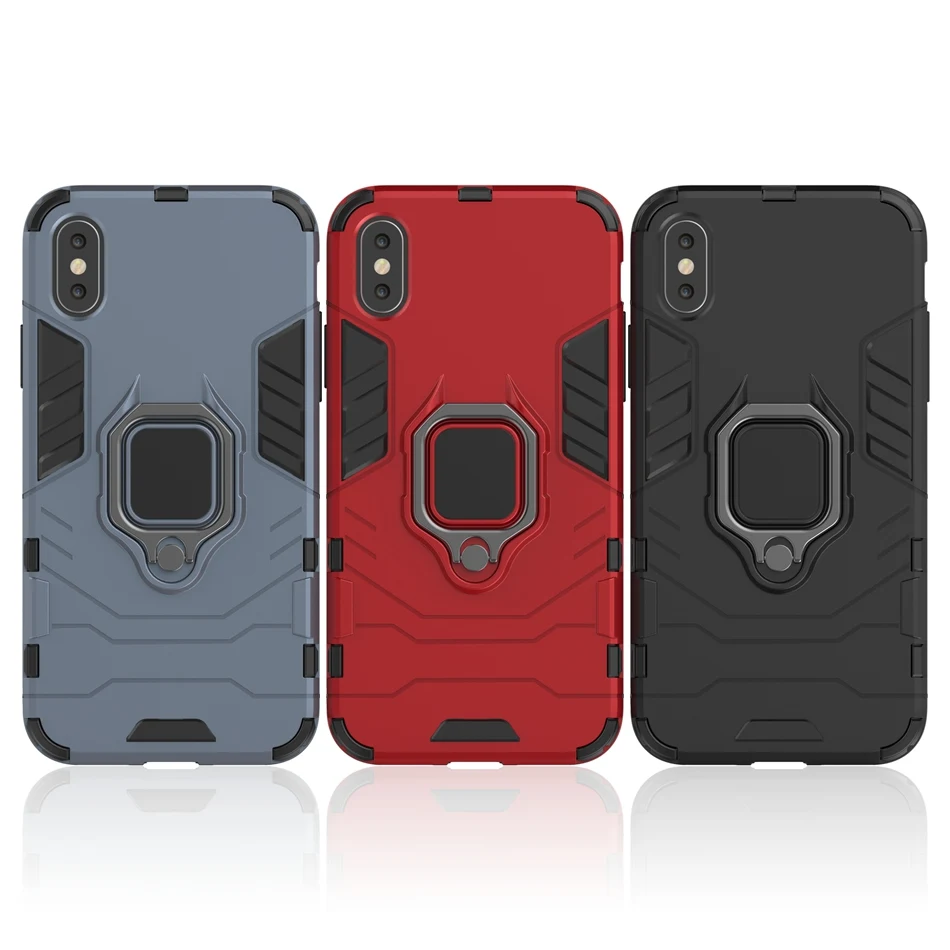 Защитный чехол для iPhone XR 11 Pro X XS гибридный с подставкой 7 Plus 8 6s 6 5 противоударный