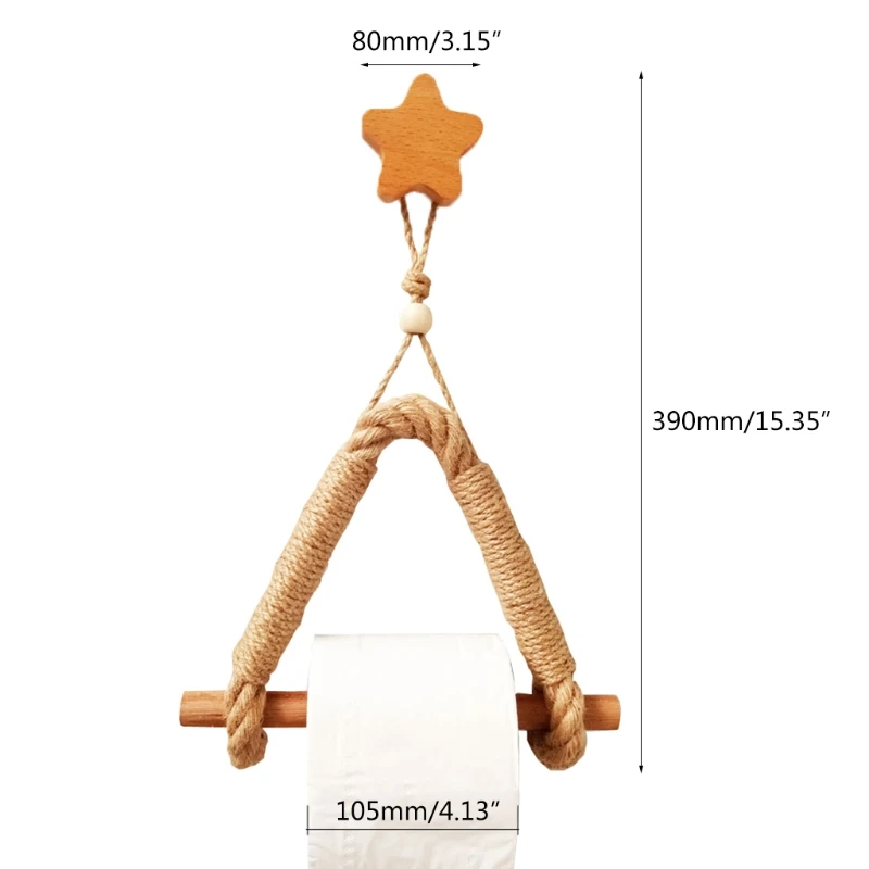 

Hemp Rope Knitting Paper Roll Holder Bathroom Kitchen Tissue Holder Towel Hanger