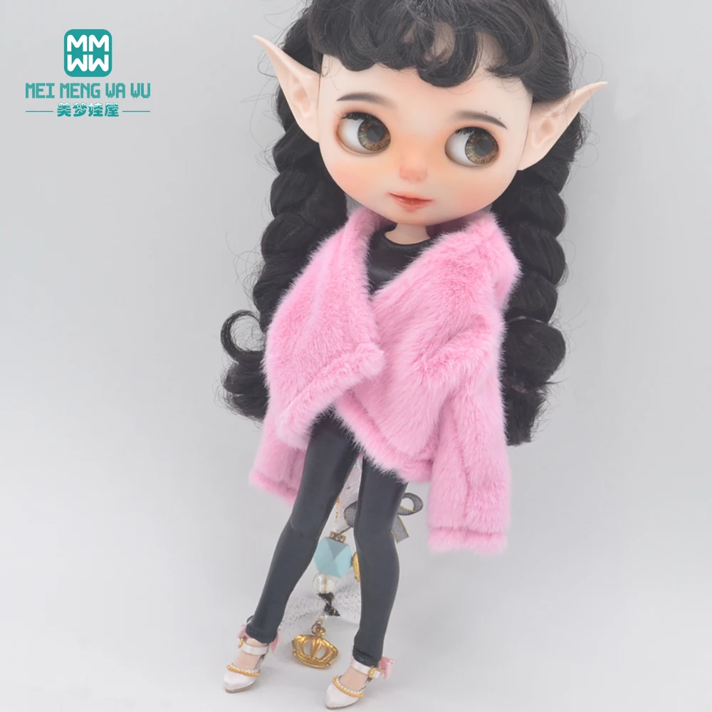 Подходит для Blyth Azone OB22 OB24 1/6 кукольная одежда модное меховое пальто плотная