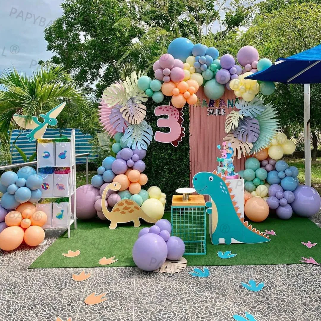 

182pcs Colorful Garland Balloons Arch Kit Jungle Animal Dino Theme For Kids Gifts Birthday Party Decors Air Globos Supplies