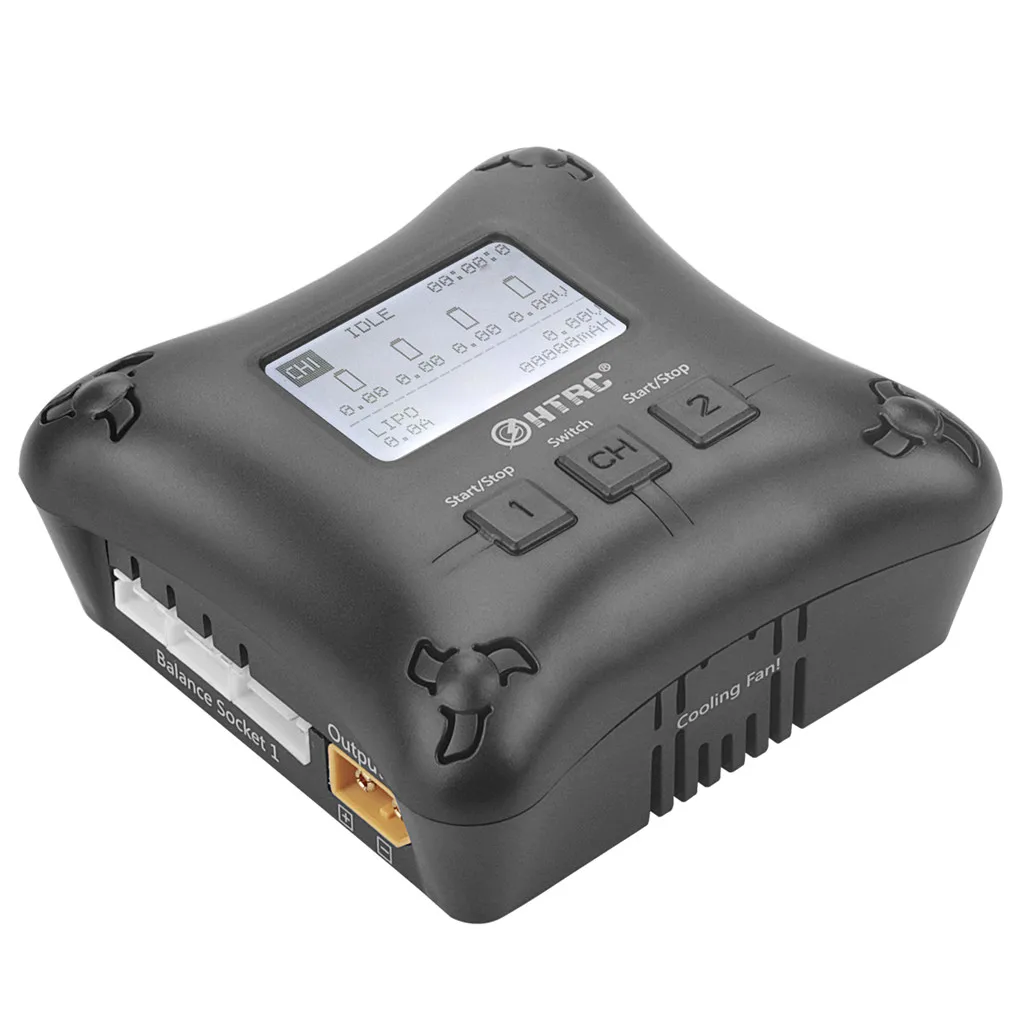Зарядное устройство HTRC H4AC DUO Mini 20 Вт x2 2A для 2-4s Lipo аккумуляторов | Игрушки и хобби