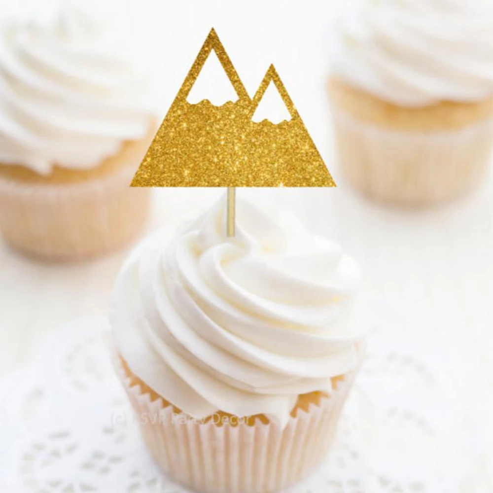 

Mountain Cupcake Toppers, Mountain Themed Party Decor, Adventure Cupcake Toppers, Travel Cupcake Toppers, Nature Cupcake Toppers