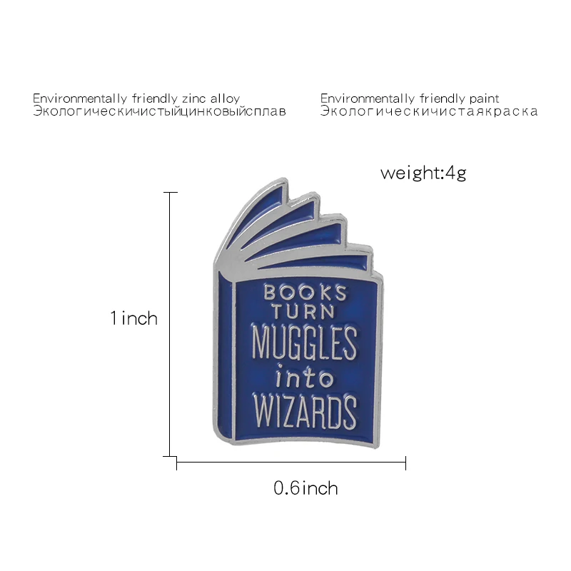 Black Book Enamel Pin Books are magic badge brooch Lapel pin Denim Jeans shirt bag Cartoon Jewelry Christmas Gift for Kids | Украшения и