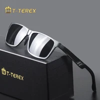 t terex sunglasses men polarized anti glare lens uv400 aluminum magnesium square frame sport sun glasses for driving fishing