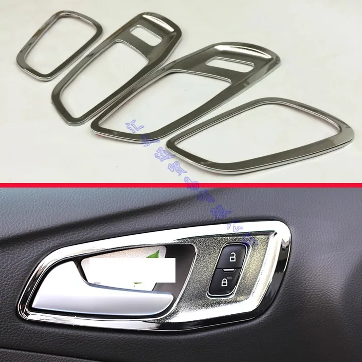 

Для Ford Kuga Escape 2013 2014 2015 2016 ABS хромированная, для внутренней дверной ручки Крышка для захвата чаши отделка вставка ободок рамка украшение