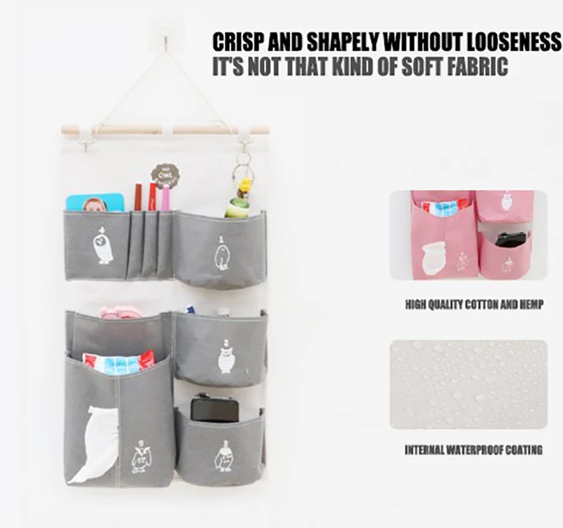 

Симпатичные подвесные сумки для хранения, дверной шкаф, настенная подвесная сумка для хранения с несколькими карманами, органайзер-контейн...