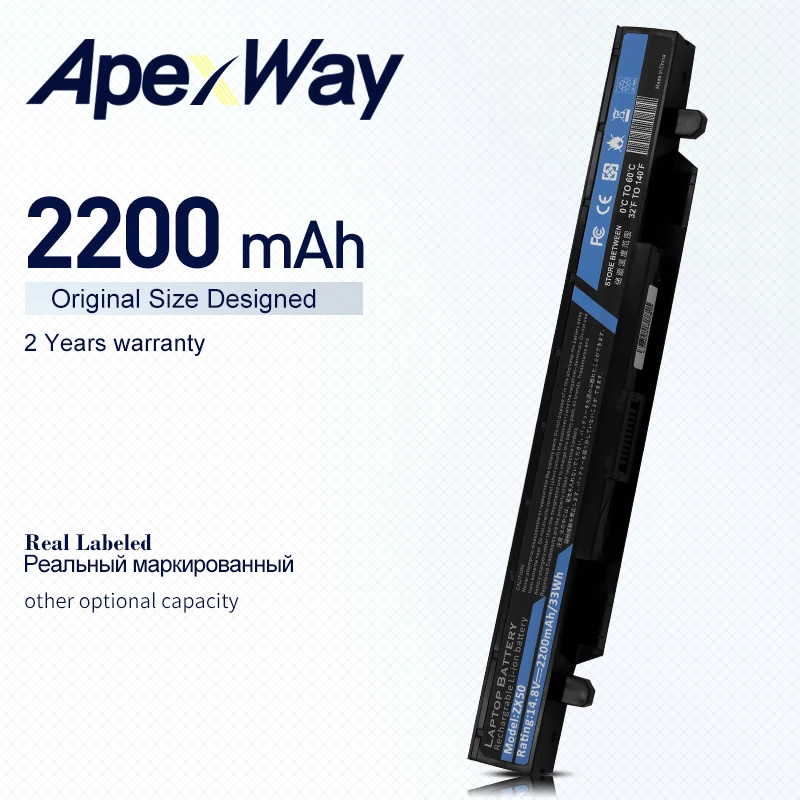 Аккумулятор Apexway A41N1424 для ноутбука ASUS ROG ZX50 ZX50J ZX50JX ZX50V ZX50VW GL552 GL552VW GL552J GL552JX