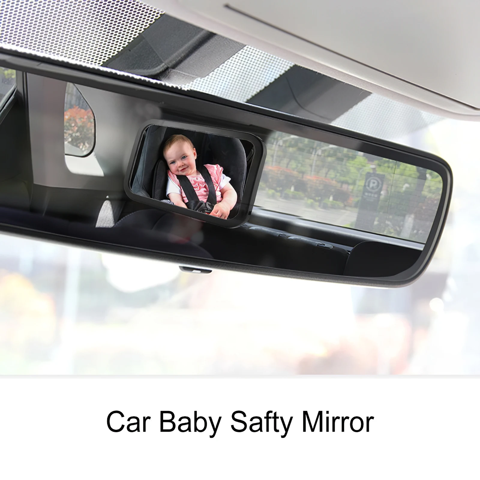

Adjustable Baby Car Mirror 360 Degrees Rotation Rear View Mirror Monitor Car Safety View Double Straps for Infant Toddler Child